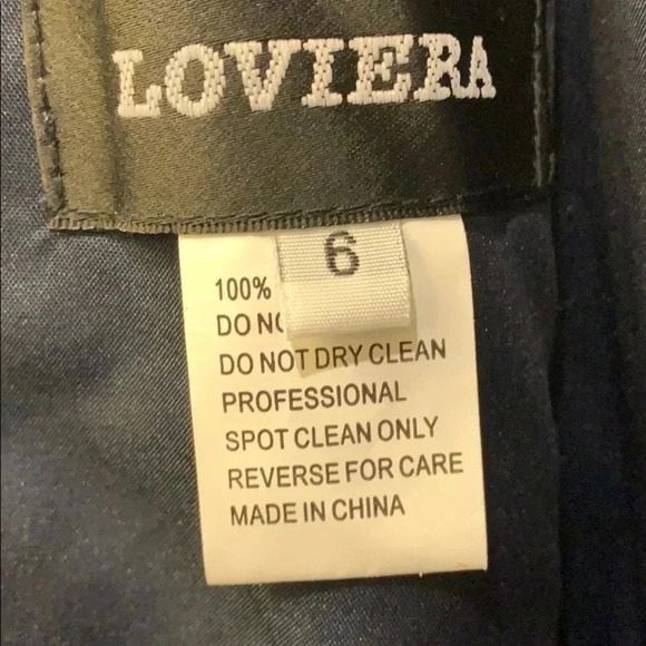 Loviera Embroidered Gown Halter Neck Size 6 Blue New - Picture 6 of 8